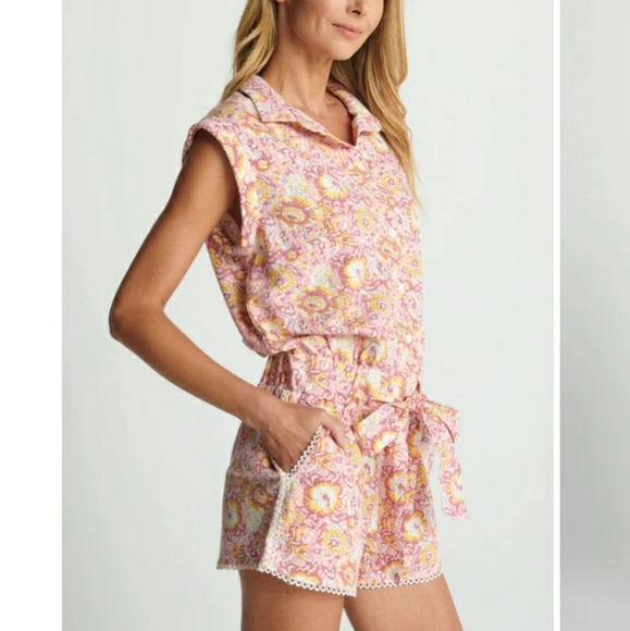 Sundays Vita Romper size M Pink Floral - Picture 2 of 10